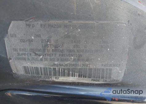 1994 Mazda Mx-5 Miata из США, поврежденный, VIN JM1NA3533R0513621